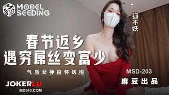  MSD-203 狐不妖 春节返乡遇穷屌丝变富少 气质女神投怀送抱 麻豆传媒映画