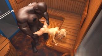 【3D】可爱娇小女友被黑人壮汉男友激情后入抽插
